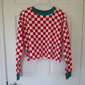 Forever 21 soft Checkered crop sweatshirt size M